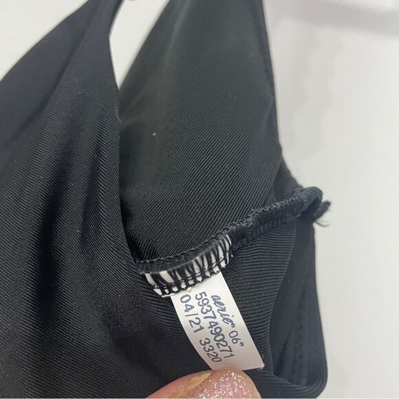 Aerie Swim Top Ruffle Bralette XL women’s Black Color - Picture 7 of 7
